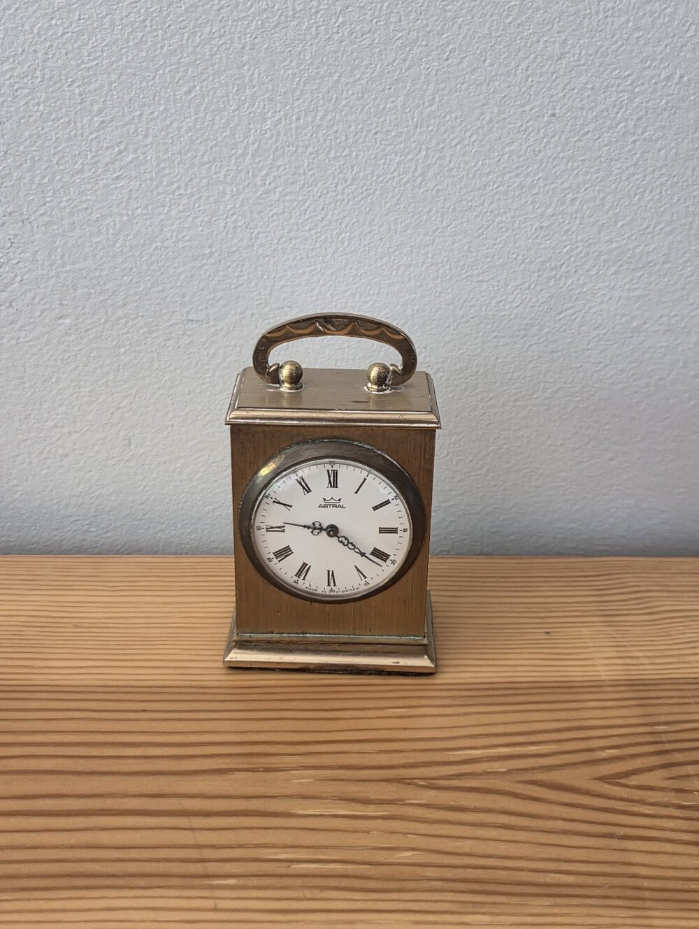 Astral Brass and Wood Mantel Clock - White Dial - Picture 3 of 4